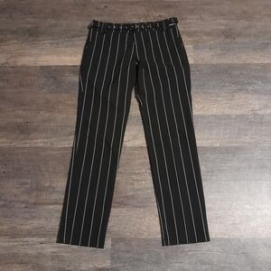 Vintage TARK '1 Paris Size T3 (Size 6) Flat Front Striped Belted Dress Slacks